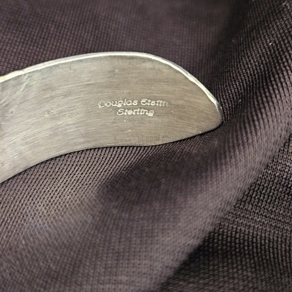 Douglas Etsitty Sterling Feather Cuff Bracelet Navajo Native American Signed - Picture 4 of 16